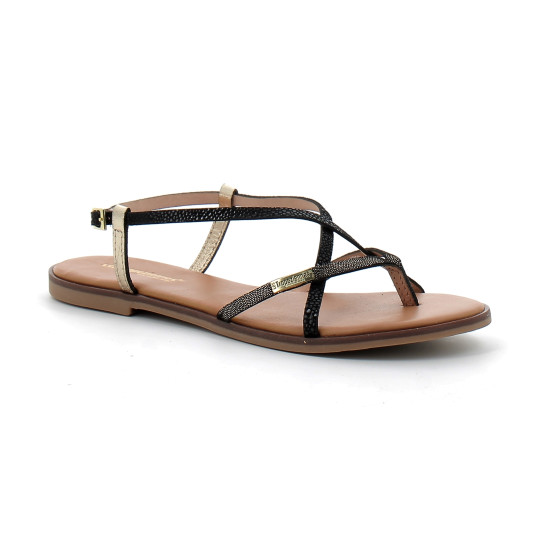 Sandales femme à entre-doigts Monagum noir-multi 330725
