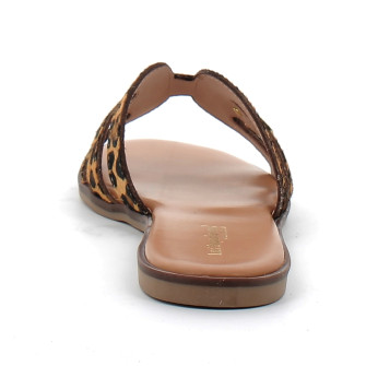 Mules femme à imprimé animalier leopard c330832