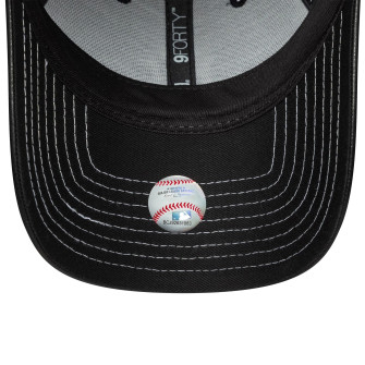 Casquette Femme 9FORTY Adjustable New York Yankees MLB Topstitch PU noir osfm
