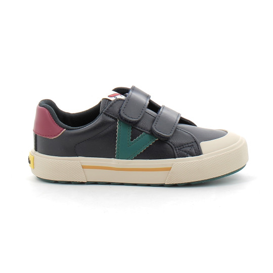 BASKETS SCRATCHS EFFET CUIR ENFANT marino