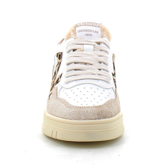 Baskets basses à lacets style rétro pour femme 1257124 camel