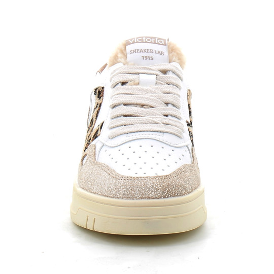 Baskets basses à lacets style rétro pour femme 1257124 camel