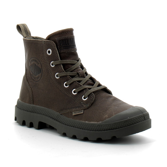 Chaussures montantes en cuir pour adulte à zip PAMPA HI ZIP LTH ESS dusky green 76888-308