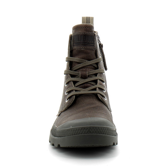 Chaussures montantes en cuir pour adulte à zip PAMPA HI ZIP LTH ESS dusky green 76888-308