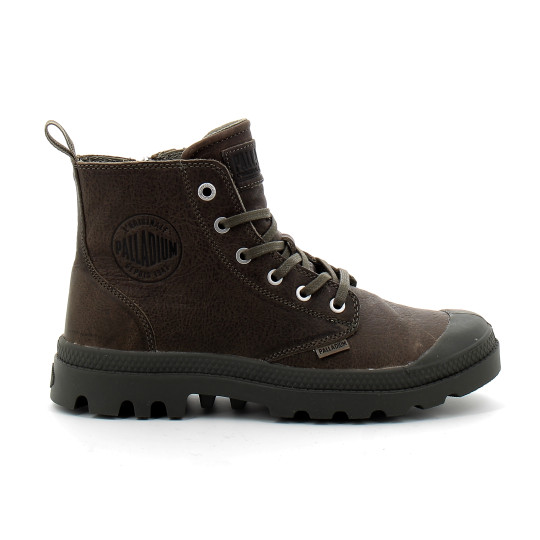 Chaussures montantes en cuir pour adulte à zip PAMPA HI ZIP LTH ESS dusky green 76888-308