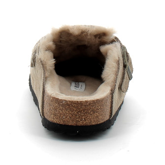 Sabot en fourrure pour adulte boston taupe 1028299/1028289