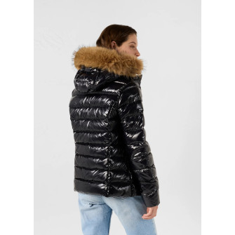 Doudoune à capuche Femme Grand Froid Luxe laquée black wdow212530