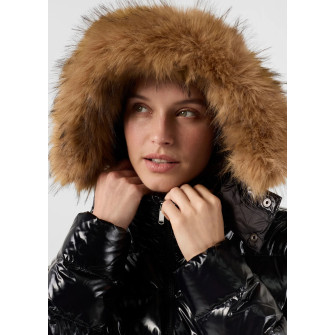 Doudoune à capuche Femme Grand Froid Luxe laquée black wdow212530