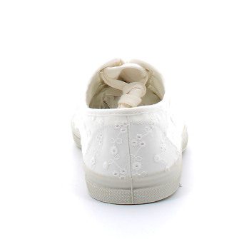 Tennis à lacet broderie pour adulte new ecru f15004c17l26t6-0103