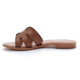 Mules pour femme en cuir Damia capuccino 331371
