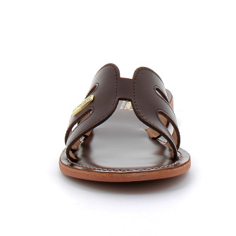 Mules pour femme en cuir Damia chocolat 331211