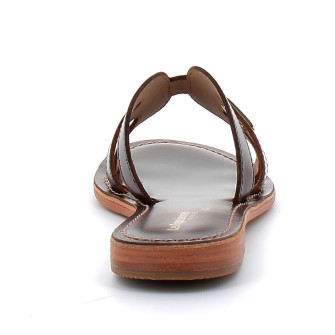 Mules pour femme en cuir Damia chocolat 331211